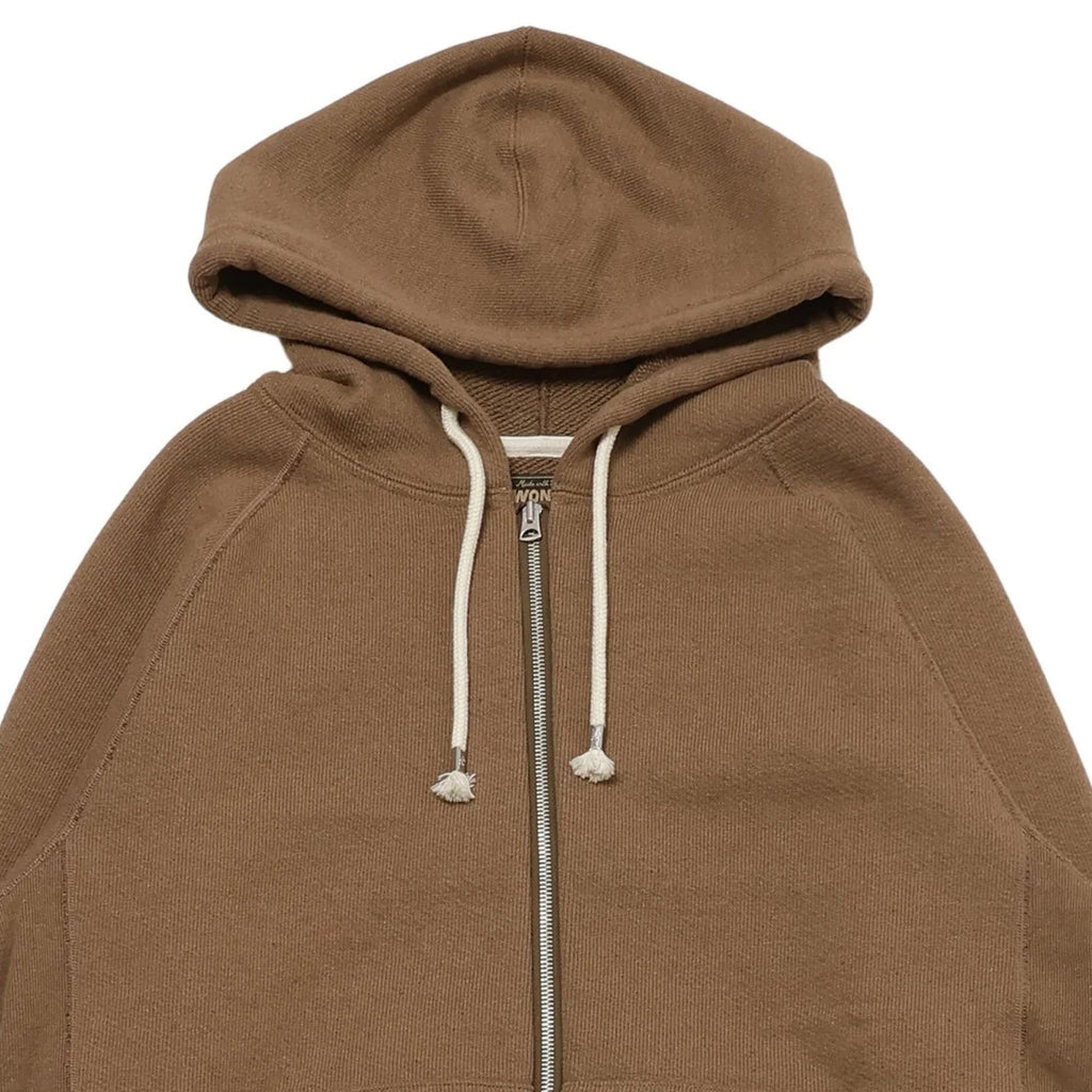 Wonder Looper Double Heavyweight Iron Mordant Foxfibre Zip Hoodie - Brown