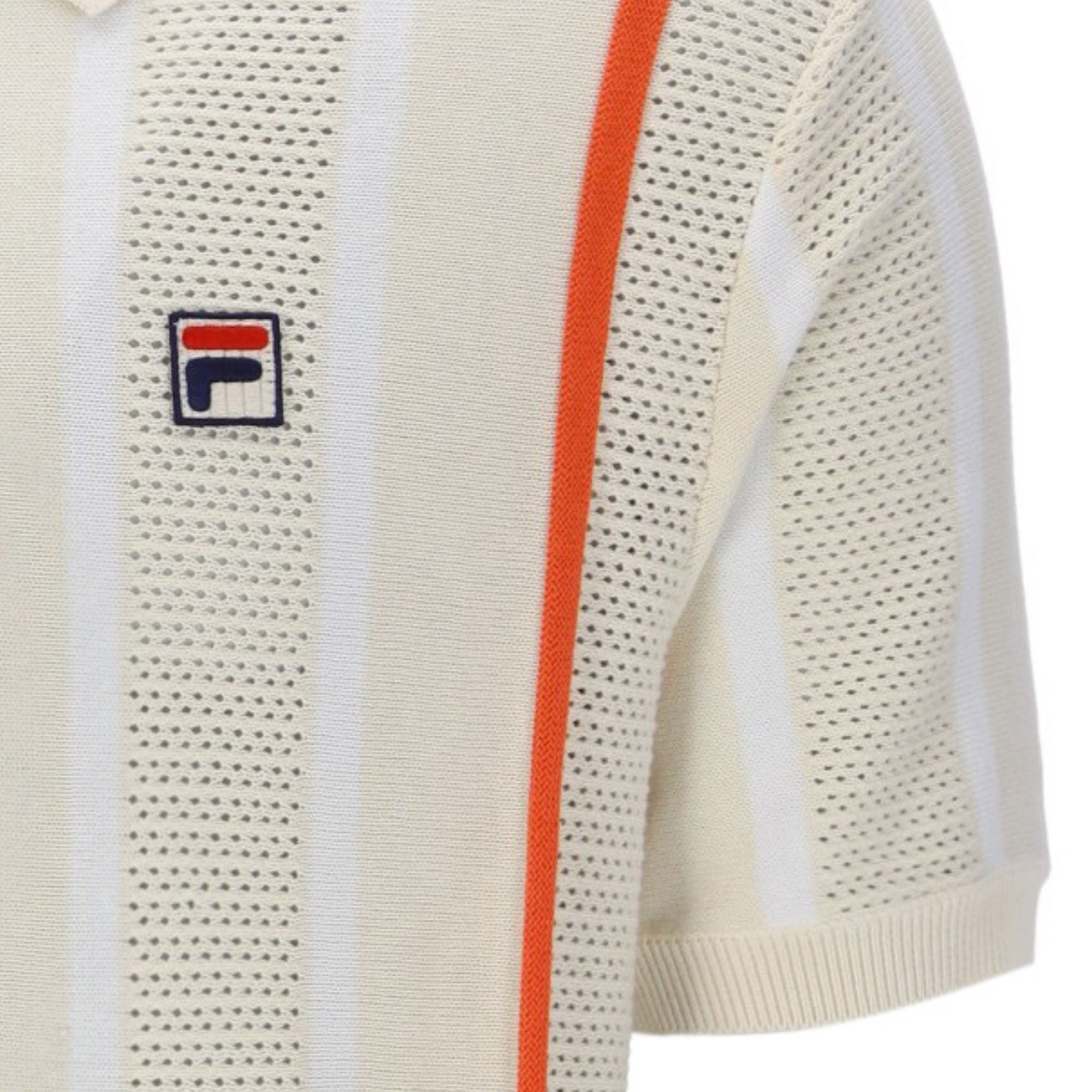 Giorgio Crochet Patchwork Knitted Polo Shirt - Tapioca