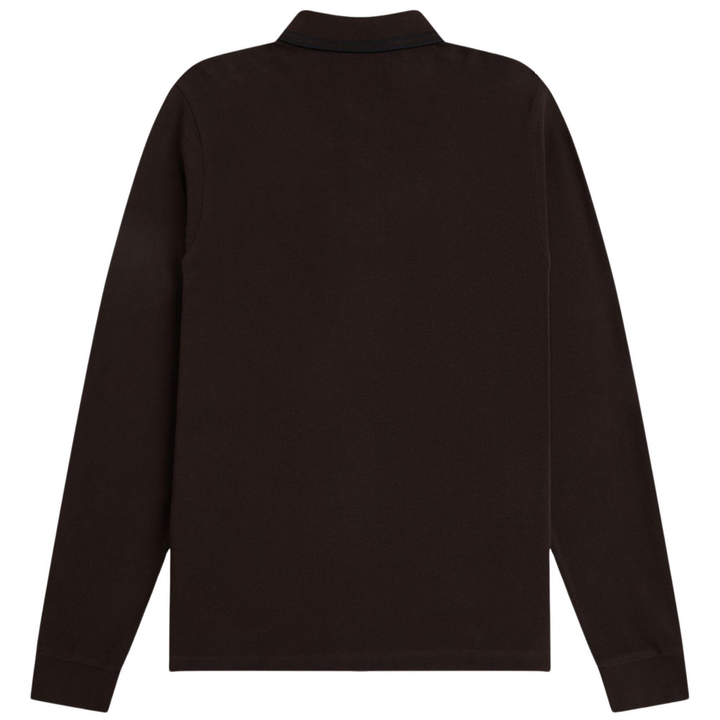 Fred Perry Long Sleeve Tipped Shirt - Rich Brown
