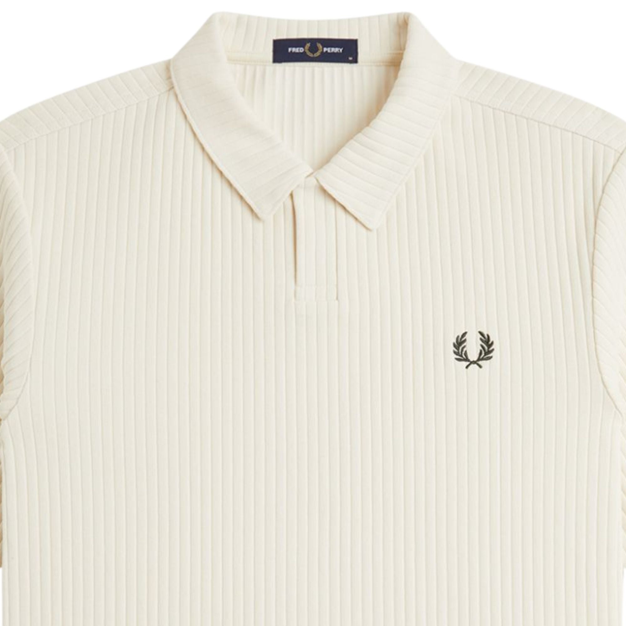 Fred Perry Drop Needle Jersey Polo Shirt - Ecru M3407-560