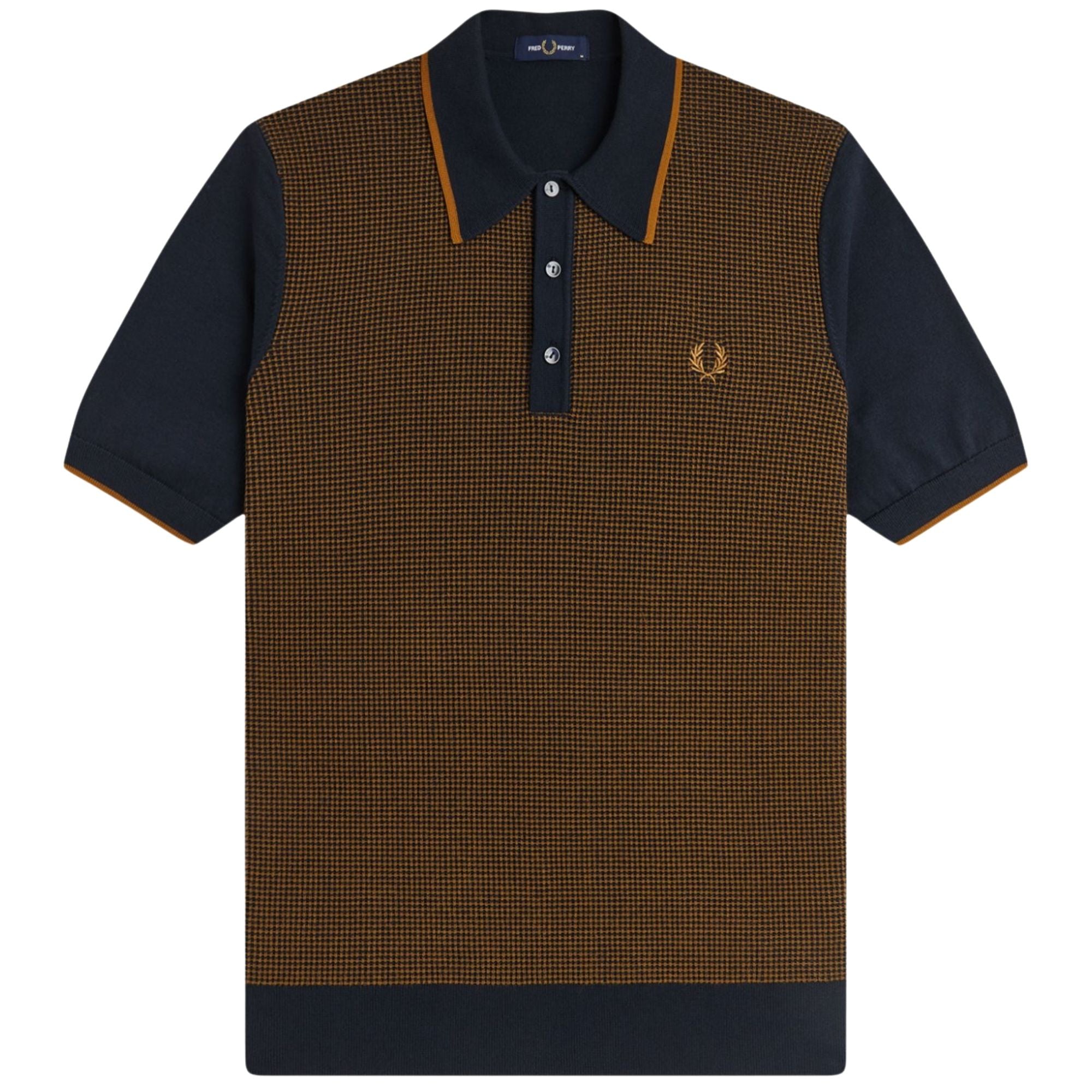 【FRED PERRY】Textured Front Knitted Shirt Textured Cable Knit Shirt - Ecru | Men's Knitwear | Jumpers