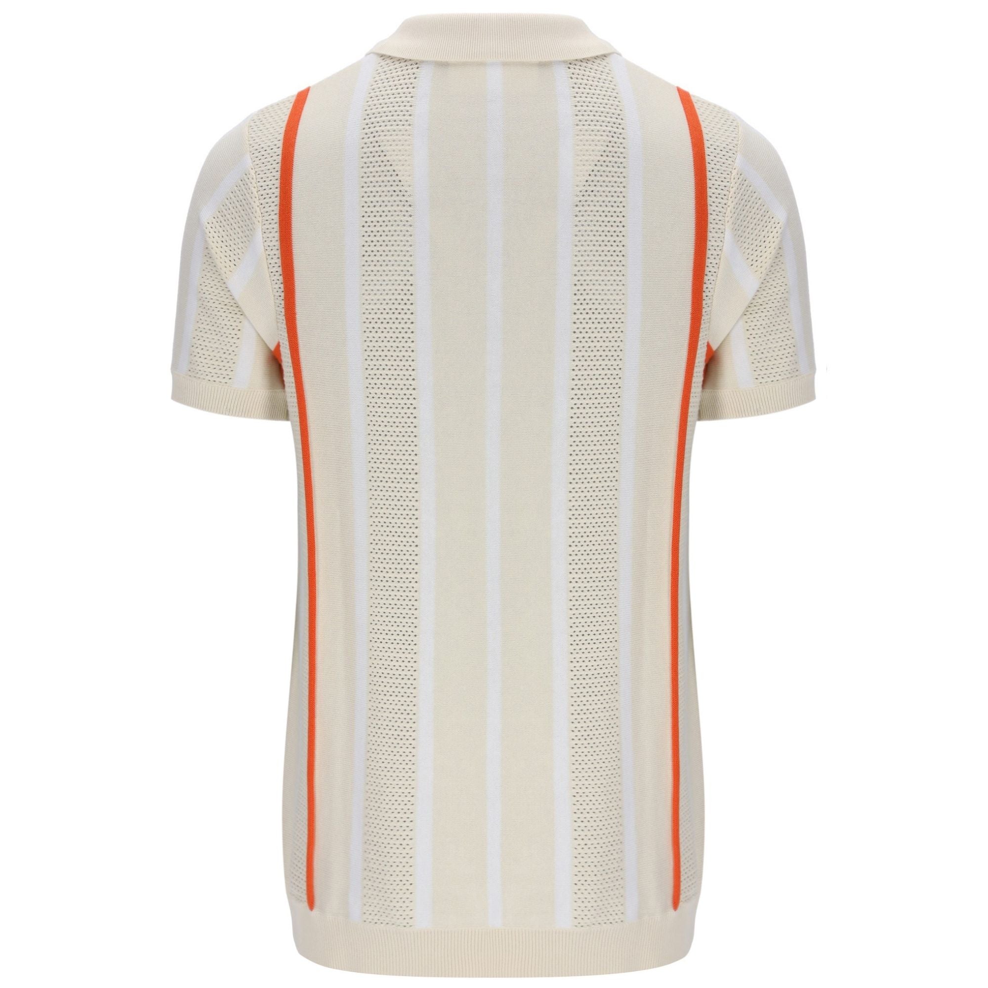 Giorgio Crochet Patchwork Knitted Polo Shirt - Tapioca