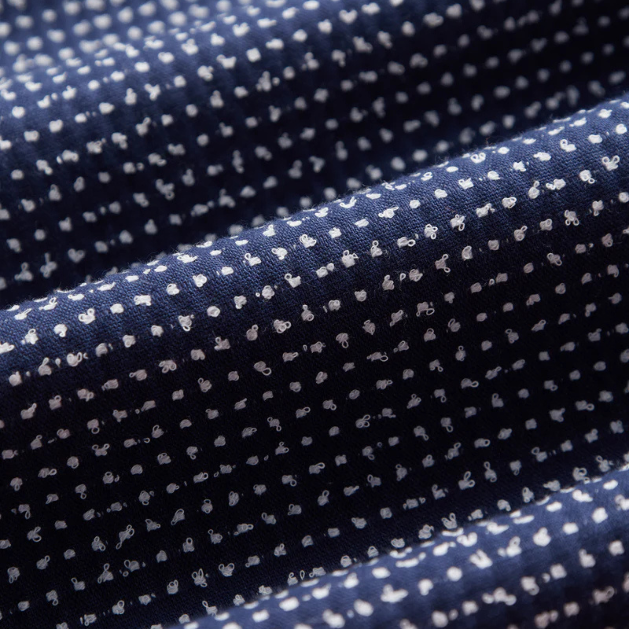 Portuguese Flannel Dots Shirt - Navy