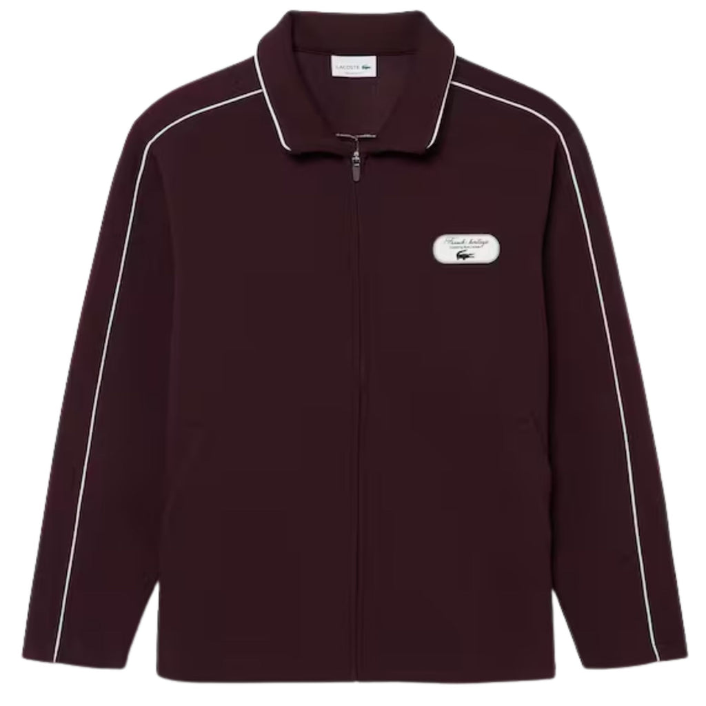 Lacoste Tennis Heritage Zipped Badge Accent Sweatshirt - Merlot