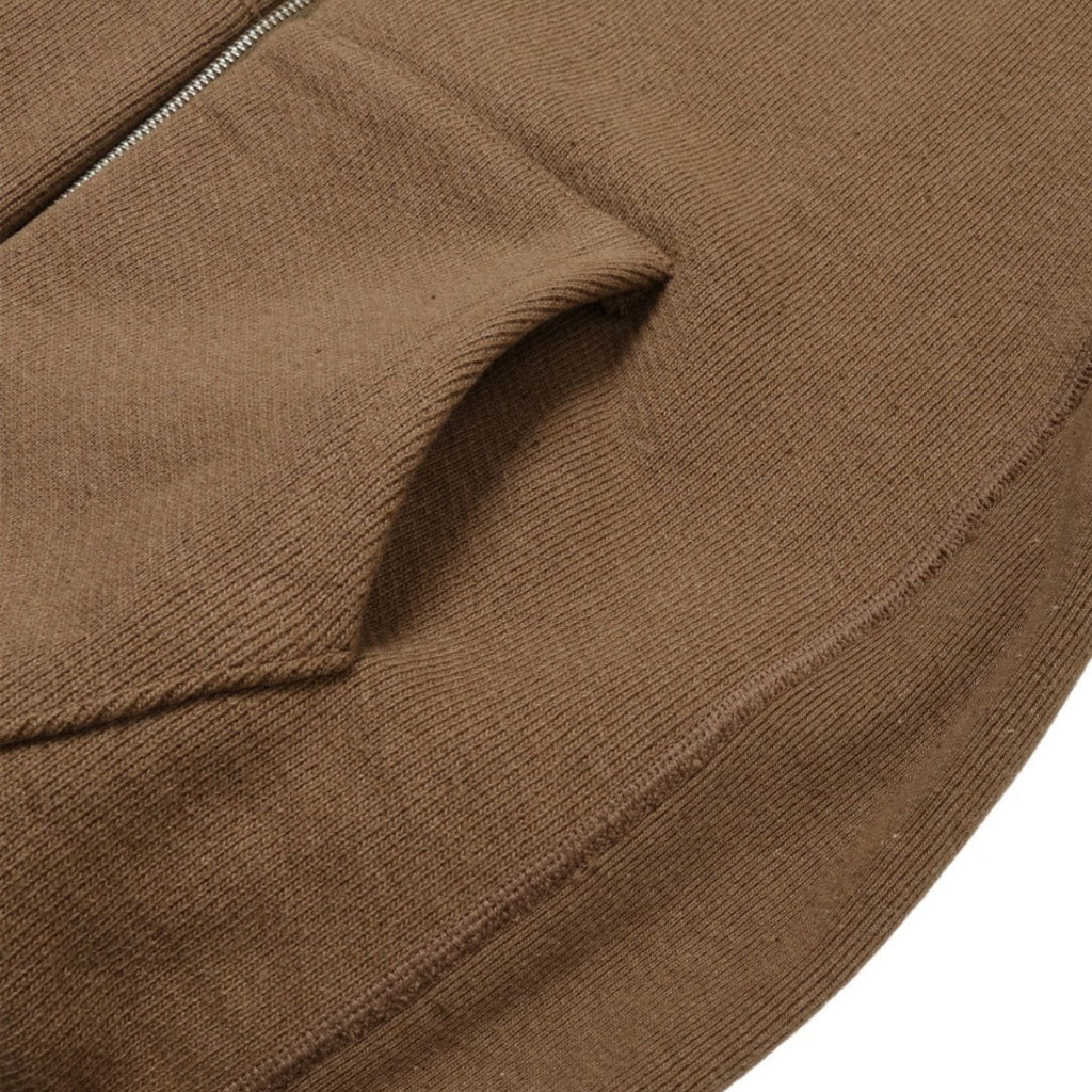 Wonder Looper Double Heavyweight Iron Mordant Foxfibre Zip Hoodie - Brown
