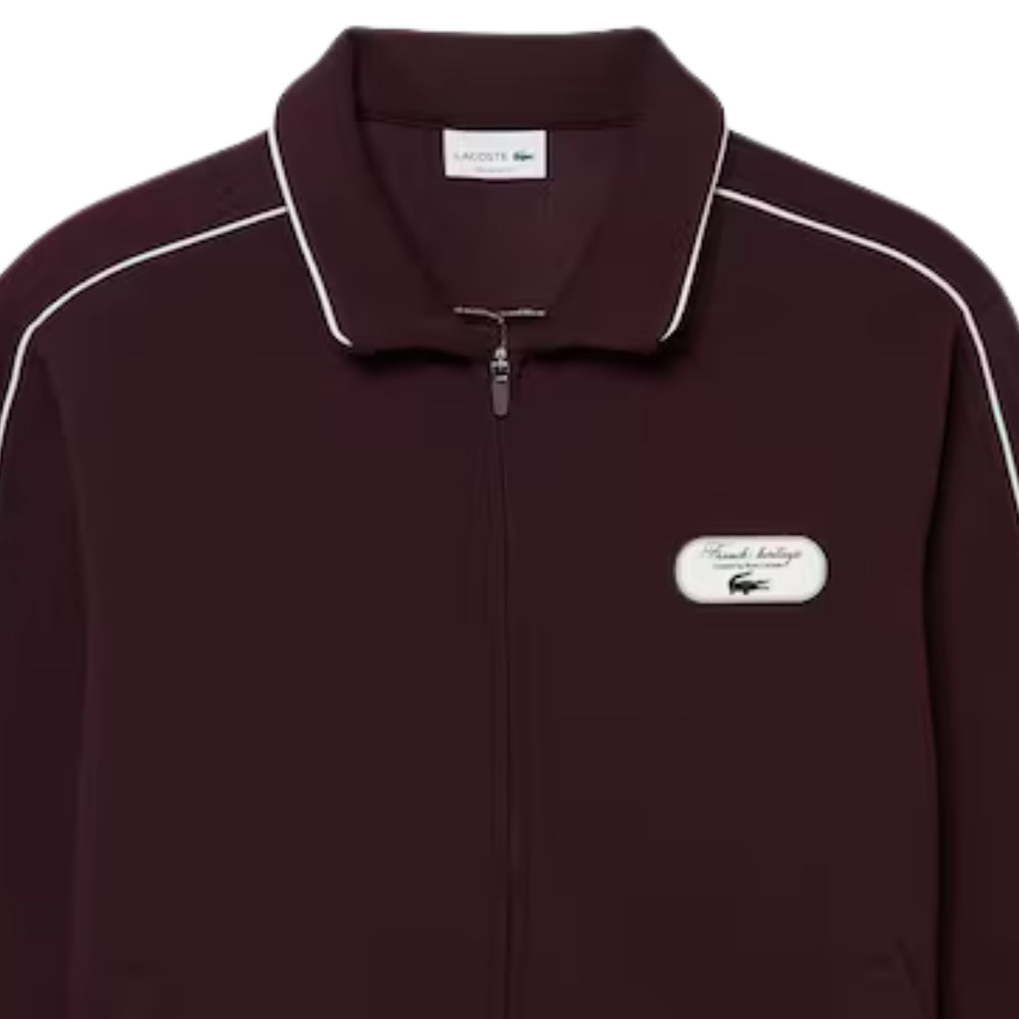 Lacoste Tennis Heritage Zipped Badge Accent Sweatshirt - Merlot