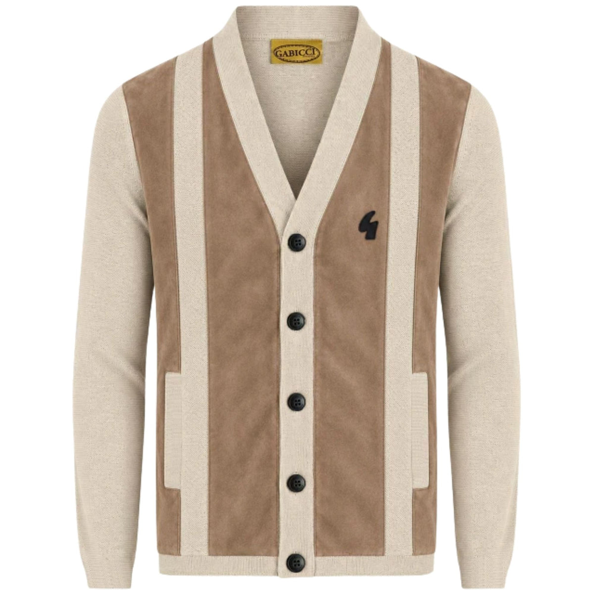 Gabicci Vintage Hurst Long Sleeve Knit Cardigan - Linen