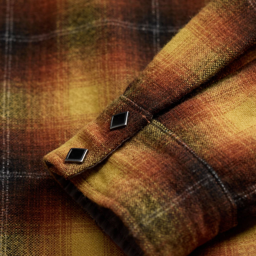 RRL by Ralph Lauren Plaid Wool-Blend Camp Shirt - Orange/Yellow