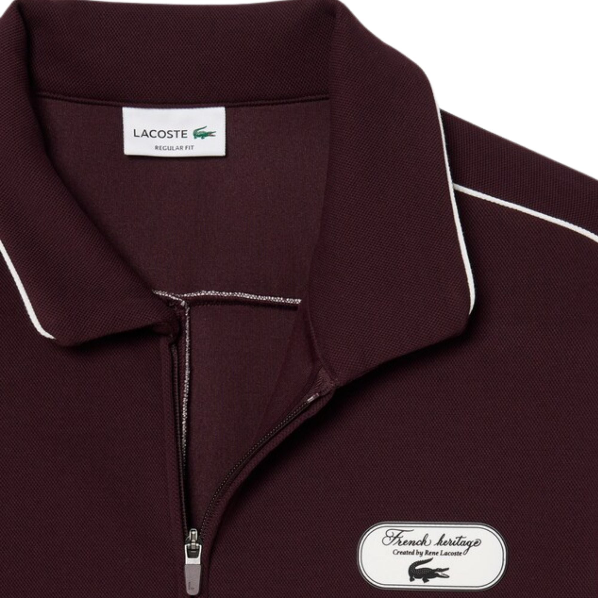 Lacoste Tennis Heritage Zipped Badge Accent Sweatshirt - Merlot