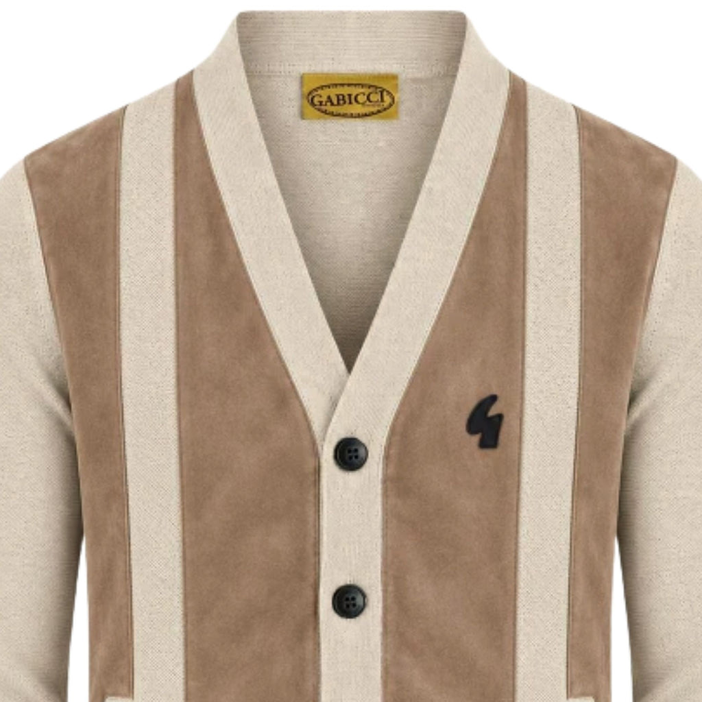 Gabicci Vintage Hurst Long Sleeve Knit Cardigan - Linen