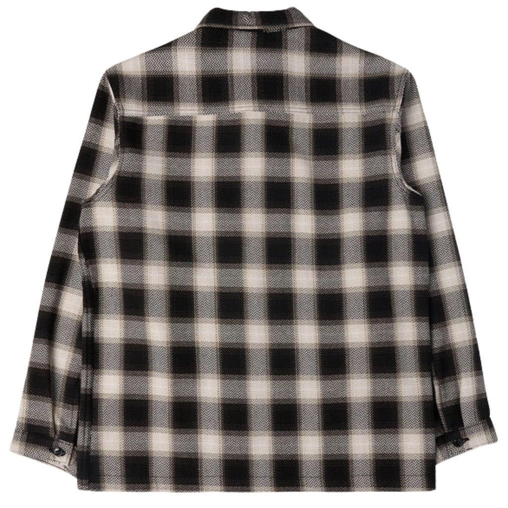 Naked and Famous Denim Trippy Ombre Plaid Work Shirt - Ivory