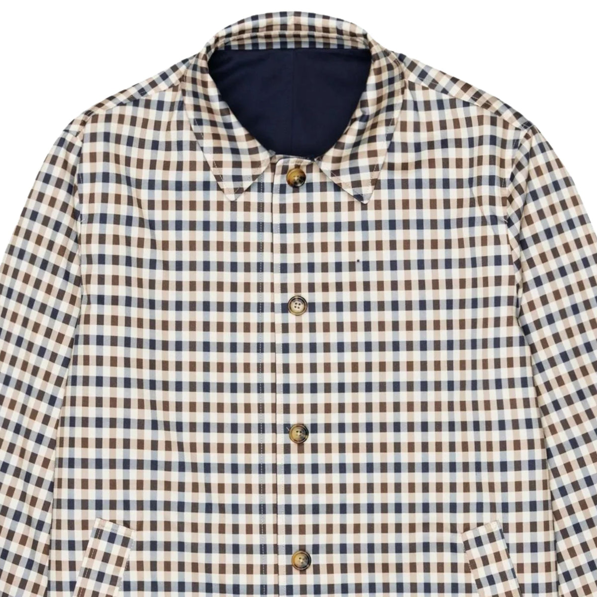 Aquascutum Archival Reversible Mid Coat - Navy