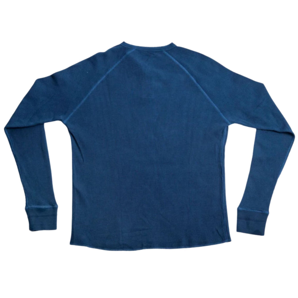 Heimat Henley Cotton Waffle Henley Polo - Ink