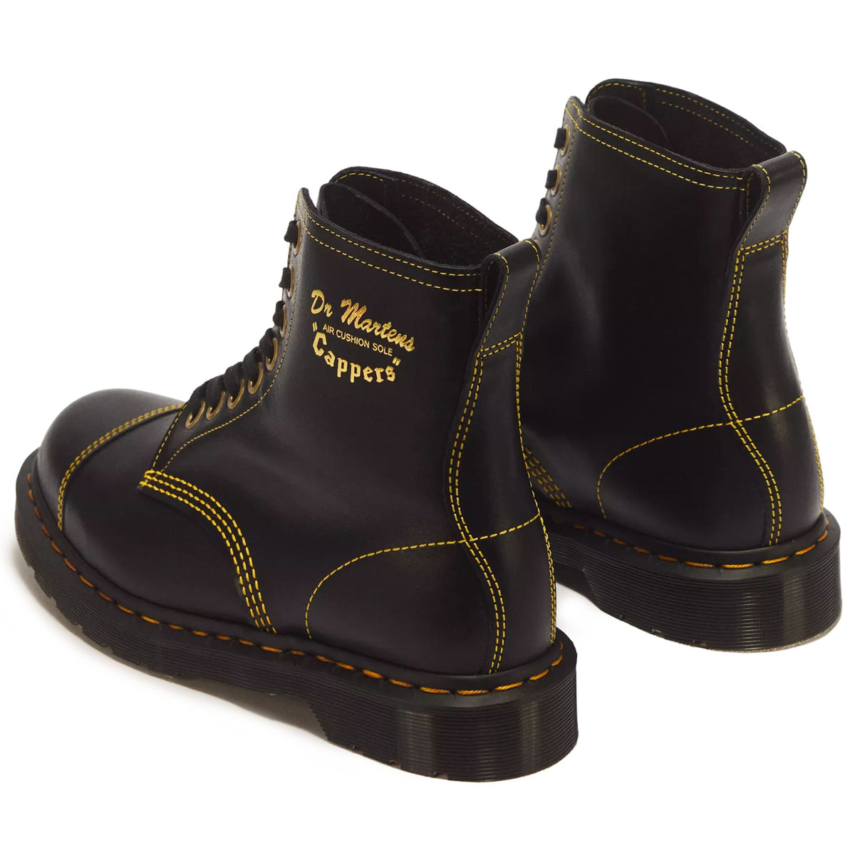 Dr. Martens Made In England 1460 Cappers Classic Calf Leather Lace Up Boots - Black