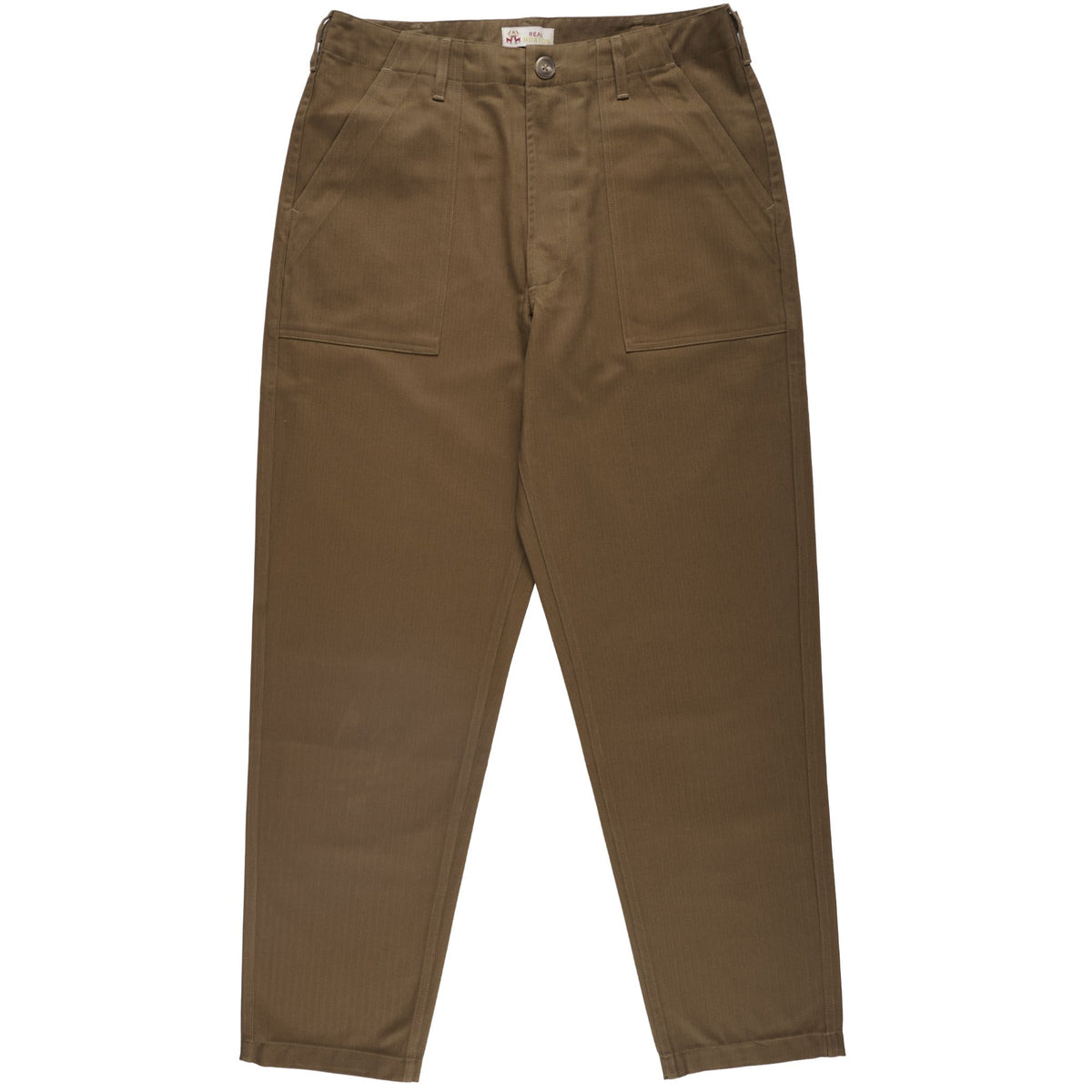 Real Hoxton Fatigue Pants - Herringbone Saddle Brown