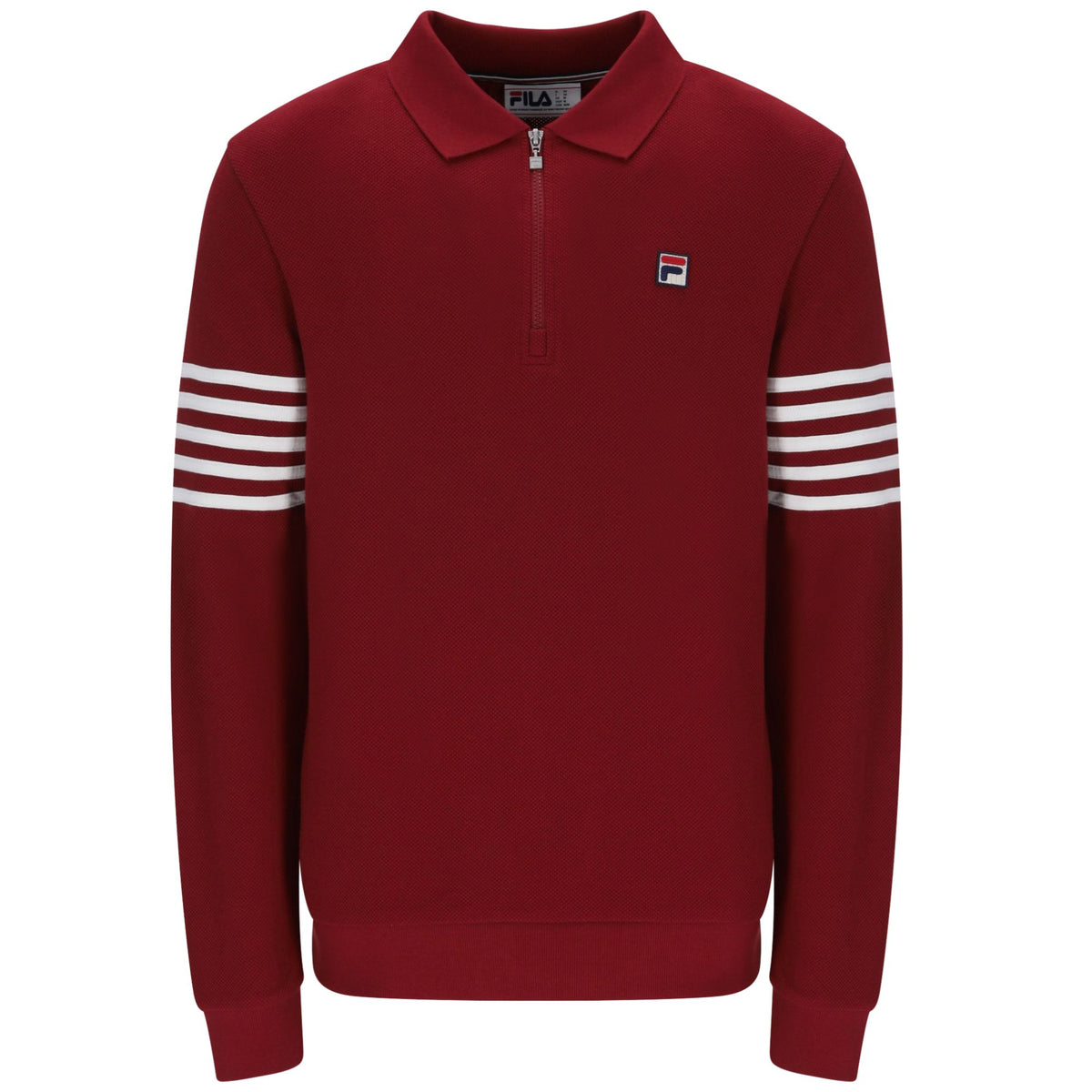 Fila Vintage Luis 1/4 Zip Long Sleeve Polo - Sun Dried Tomato