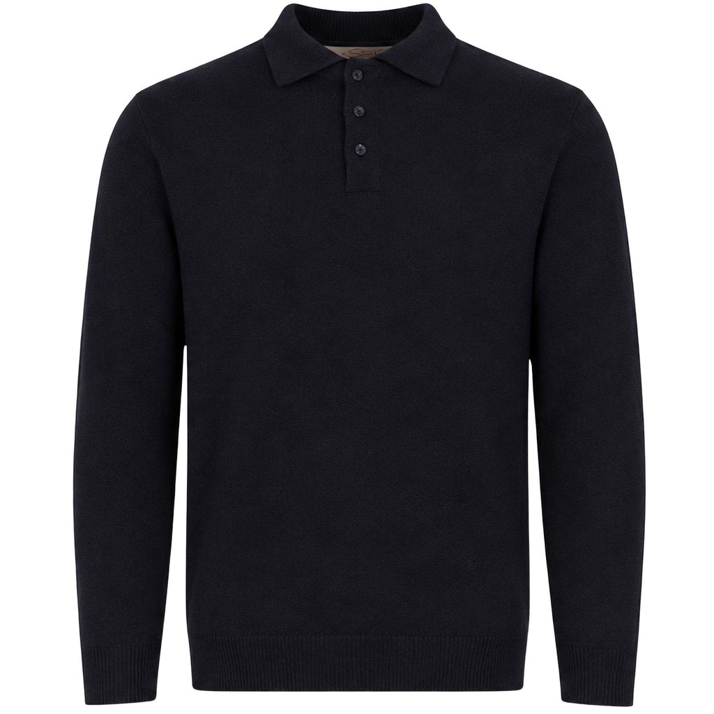 Stuarts London Mayfair Merino Polo - Midnight Blue