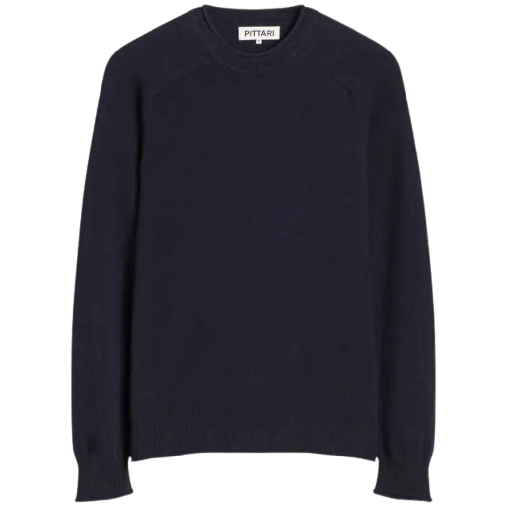 Pittari Usk Lambswool Roll Collar Jumper - Navy