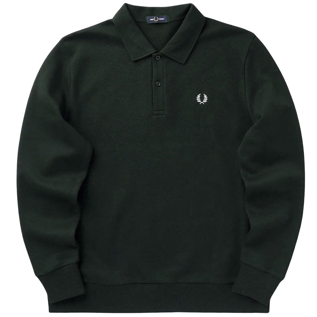 Fred Perry Pique Collared Sweatshirt - Green