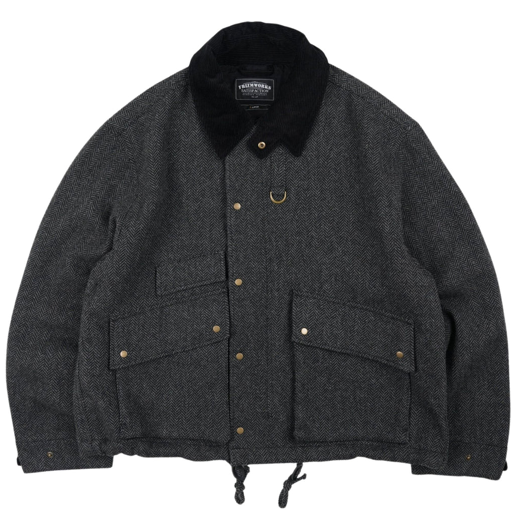 FrizmWORKS Herringbone Wool Hunting Jacket - Black