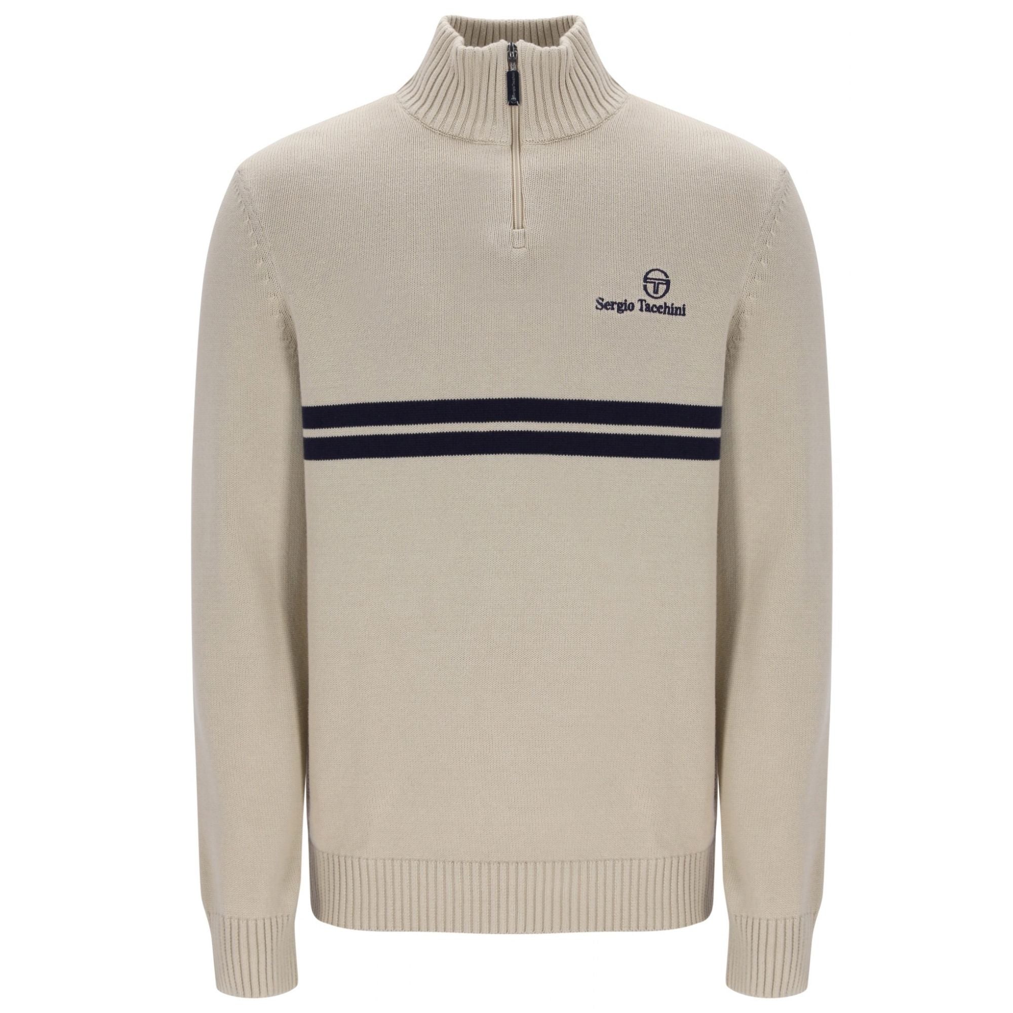 Sergio Tacchini New Dallas 1/4 Zip Knitted Top - Peyote/Martime