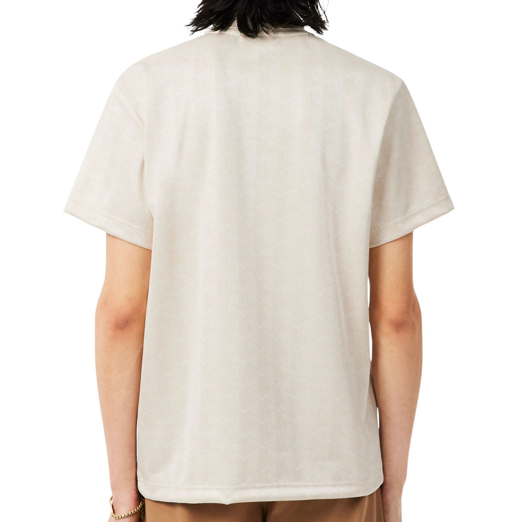 Lacoste Classic Fit Monogram Jacquard Polo Shirt - Beige
