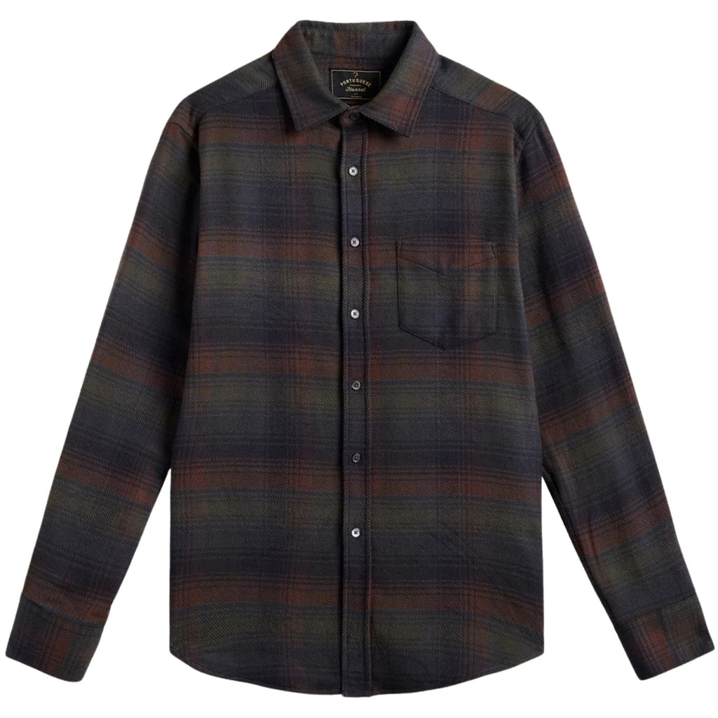 Portuguese Flannel Old Pine Flannel Shirt - Forest Ombre