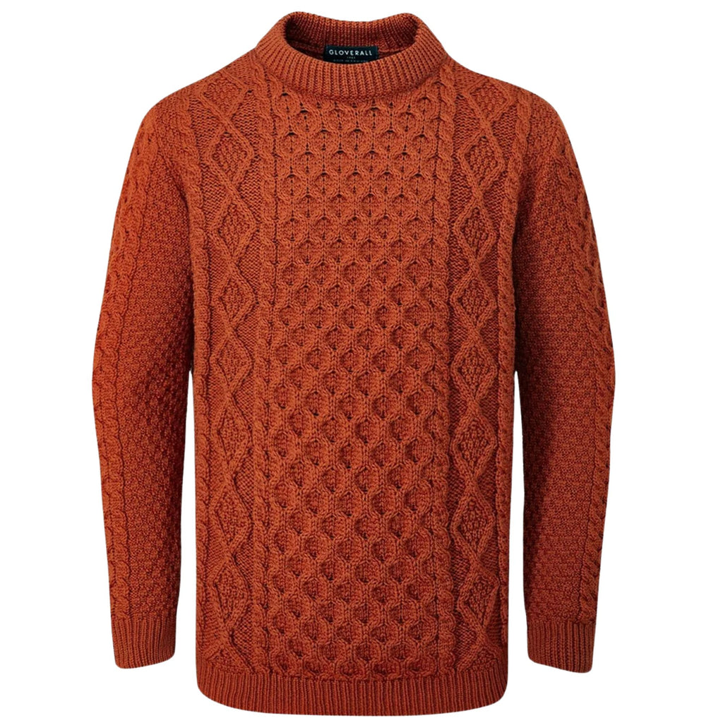 Gloverall Aran Jumper - Burnt Orange
