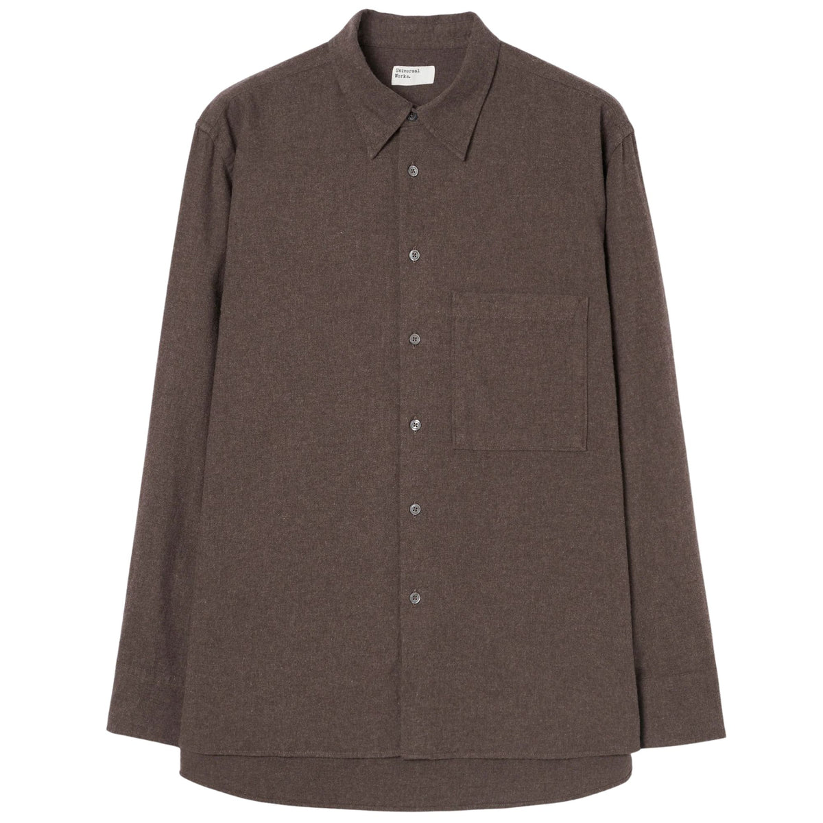 Universal Works Brushed Flannel Square Pocket Shirt - Brown