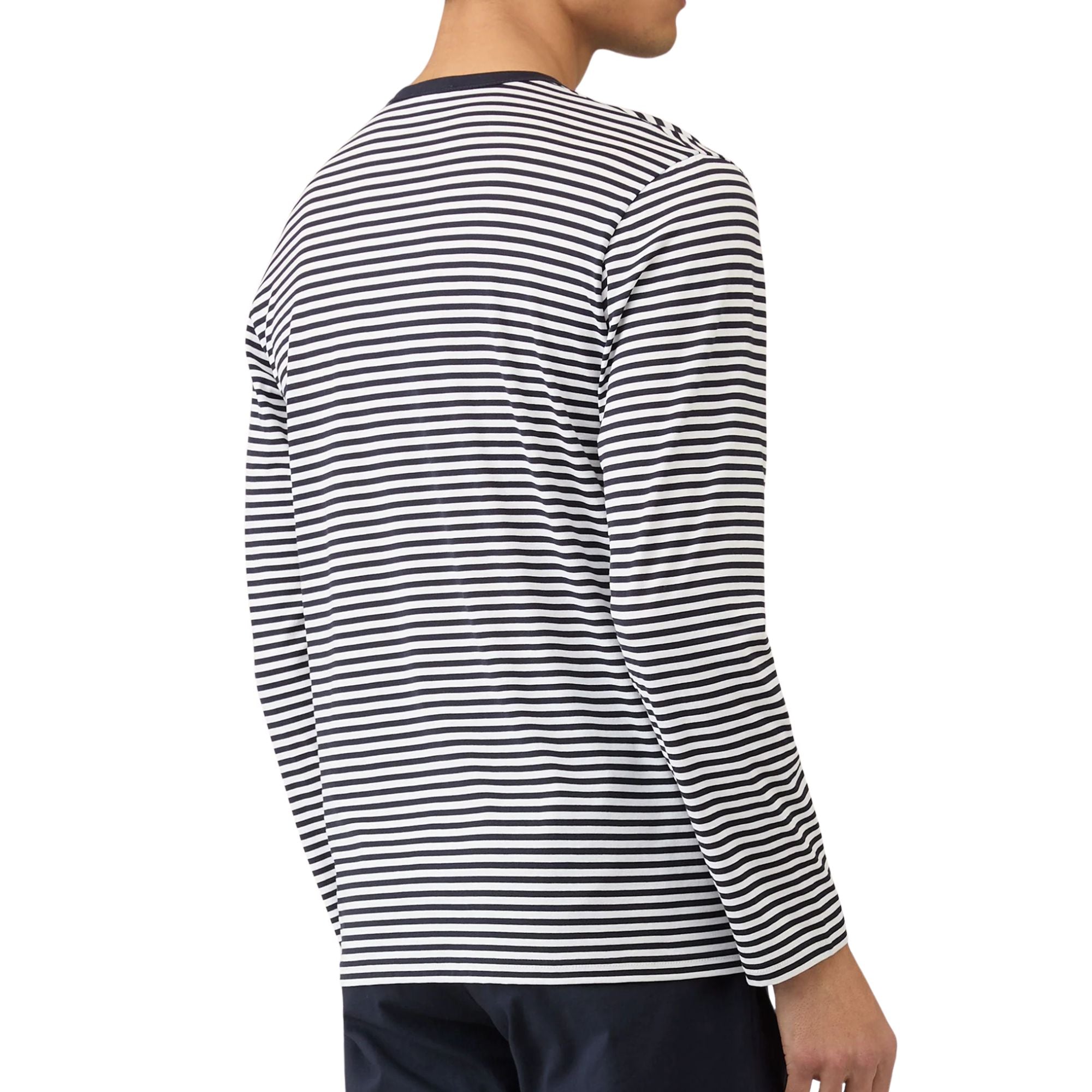 Long Sleeve Classic T‑shirt - White/Navy