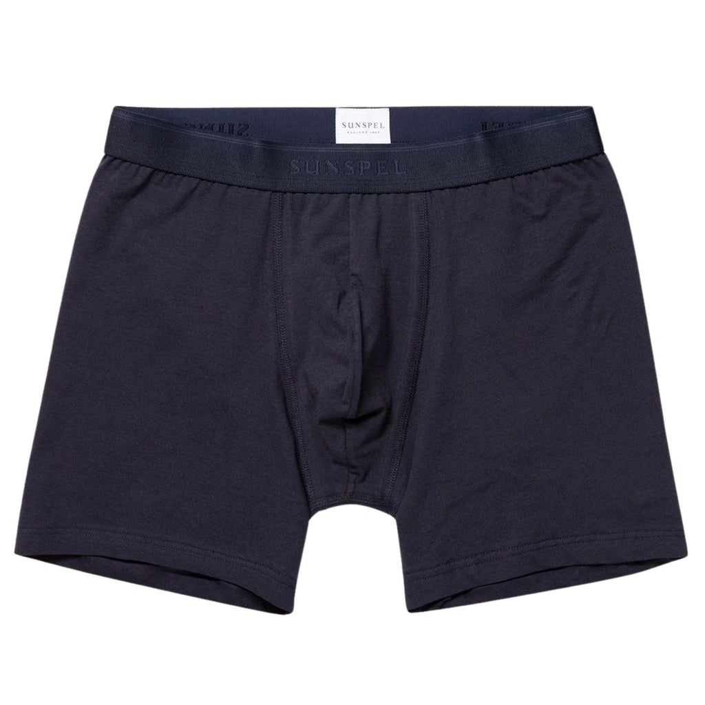 Sunspel Stretch Cotton Boxer Briefs - Navy