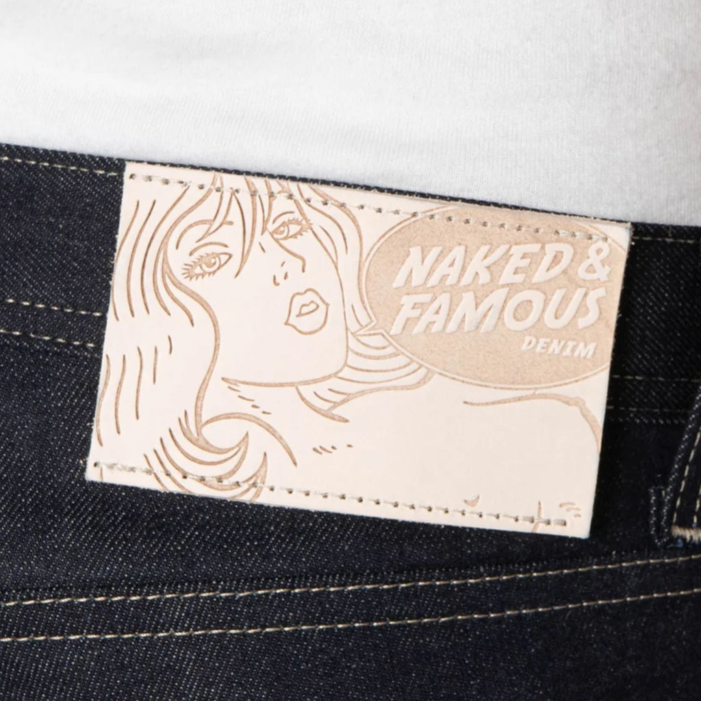 Naked and Famous Denim Weird Guy Fox Fibre Green Weft - Indigo