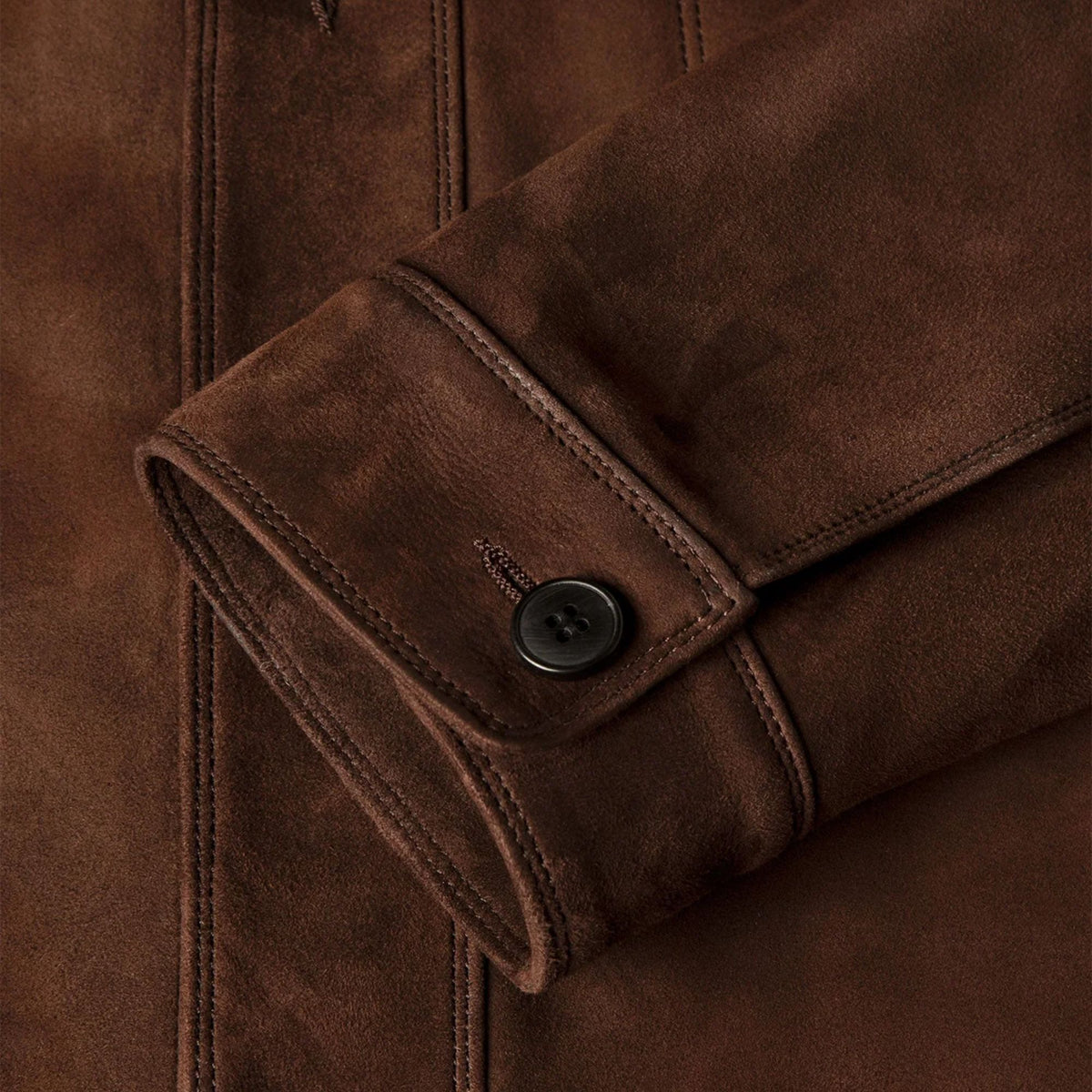 Sunspel Suede Overshirt - Dark Brown