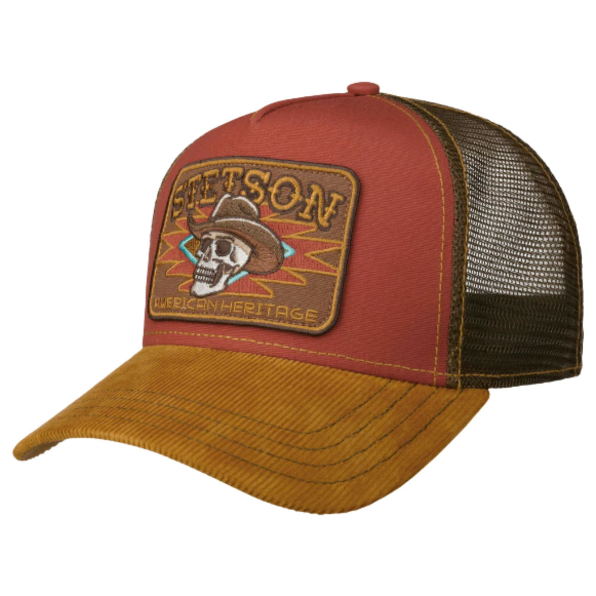 Stetson Hats Cowboy Skull Trucker Cap - Red