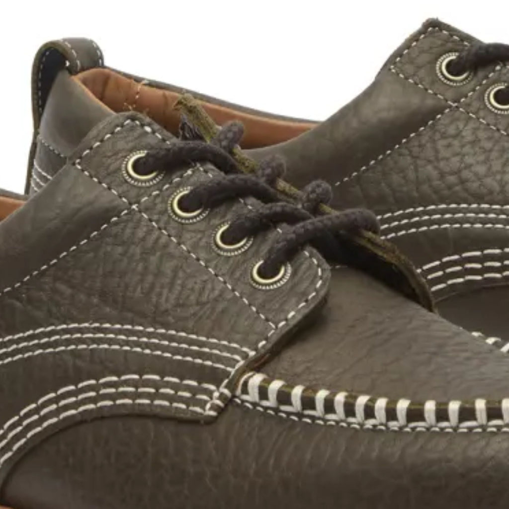 Lowell Wild Grain Leather Moc Toe - Olive
