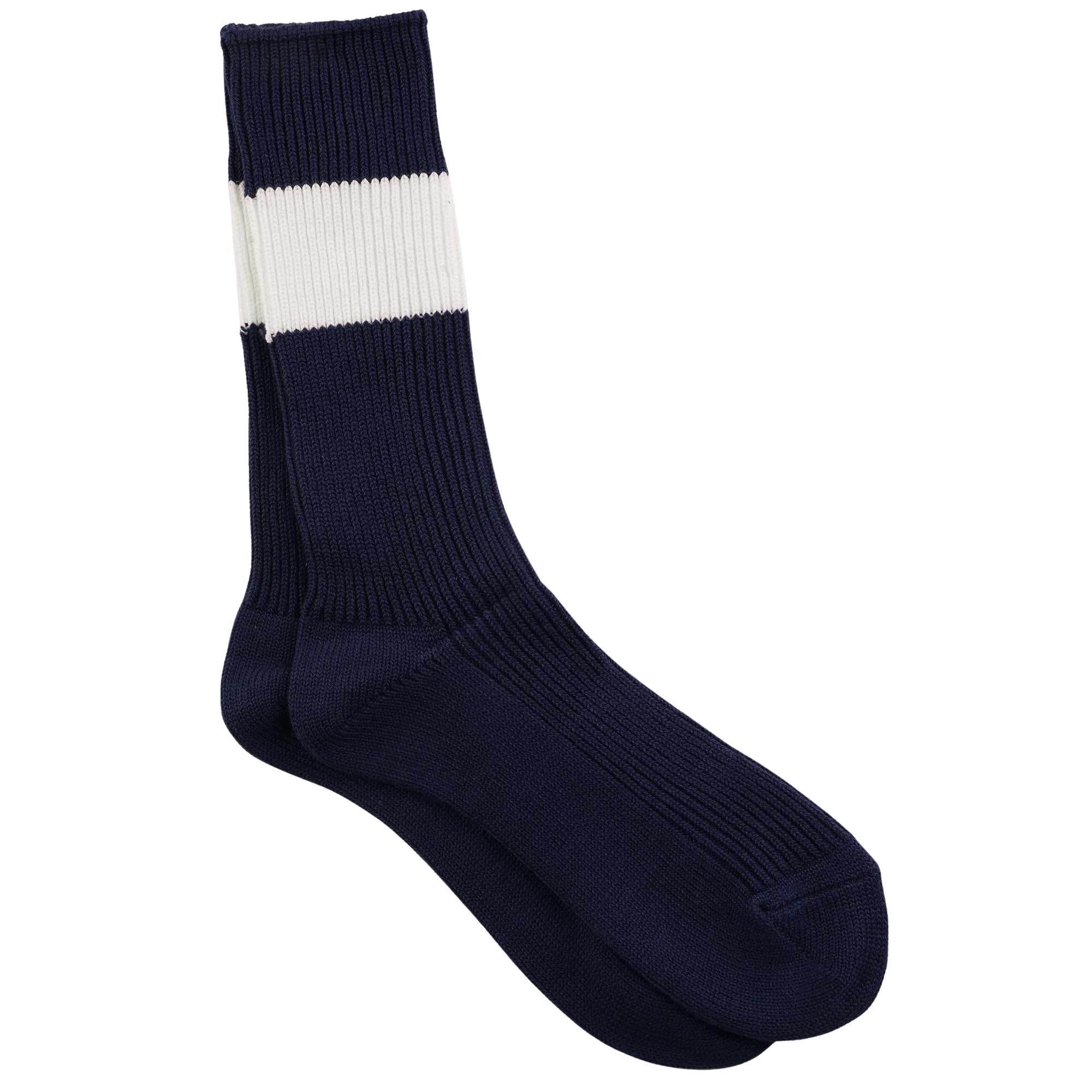 Anonymous Ism Stripe Crew Socks - Navy