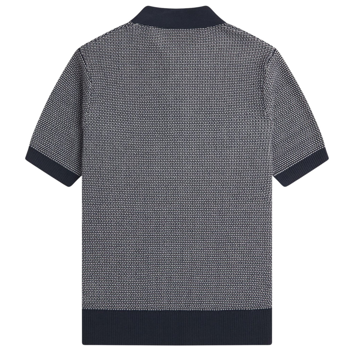 Fred Perry Textured Knitted Half Zip Shirt - Navy