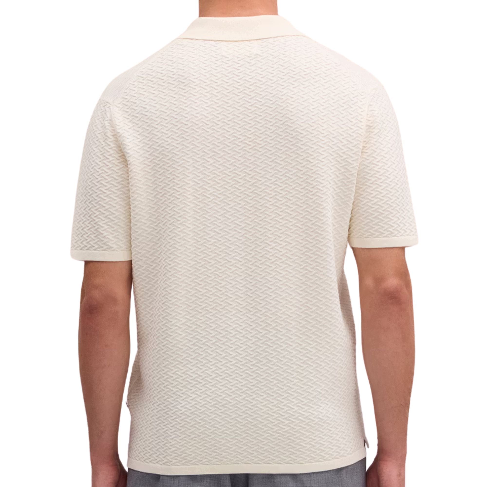 Paul Textured Stitch Polo - Ivory
