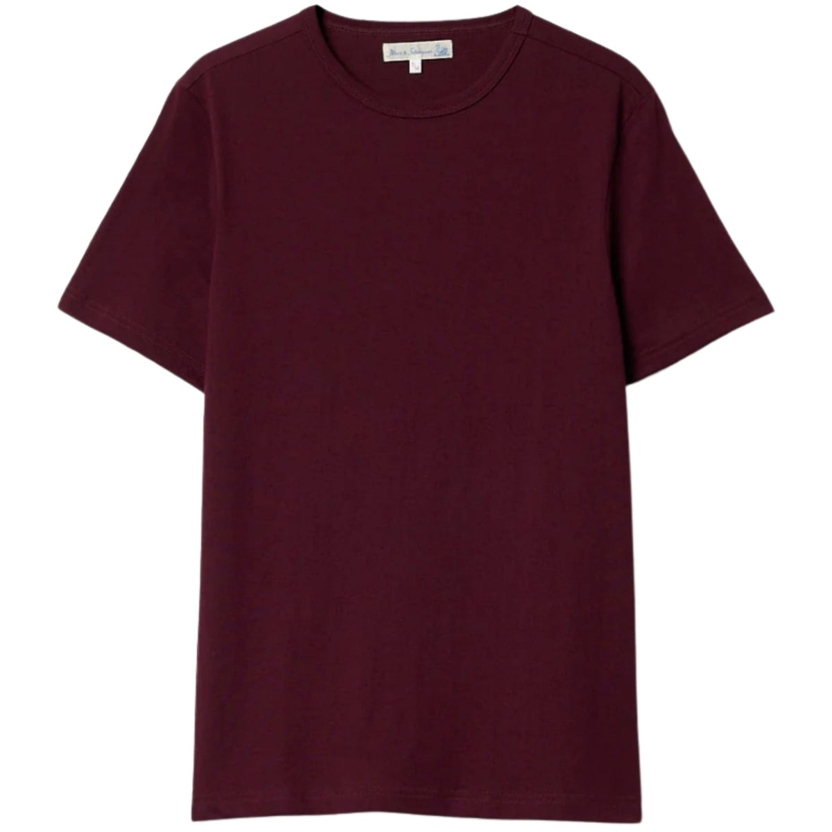 Merz b. Schwanen 1950s Loopwheeled Classic Fit Lightweight T-Shirt - Burgundy