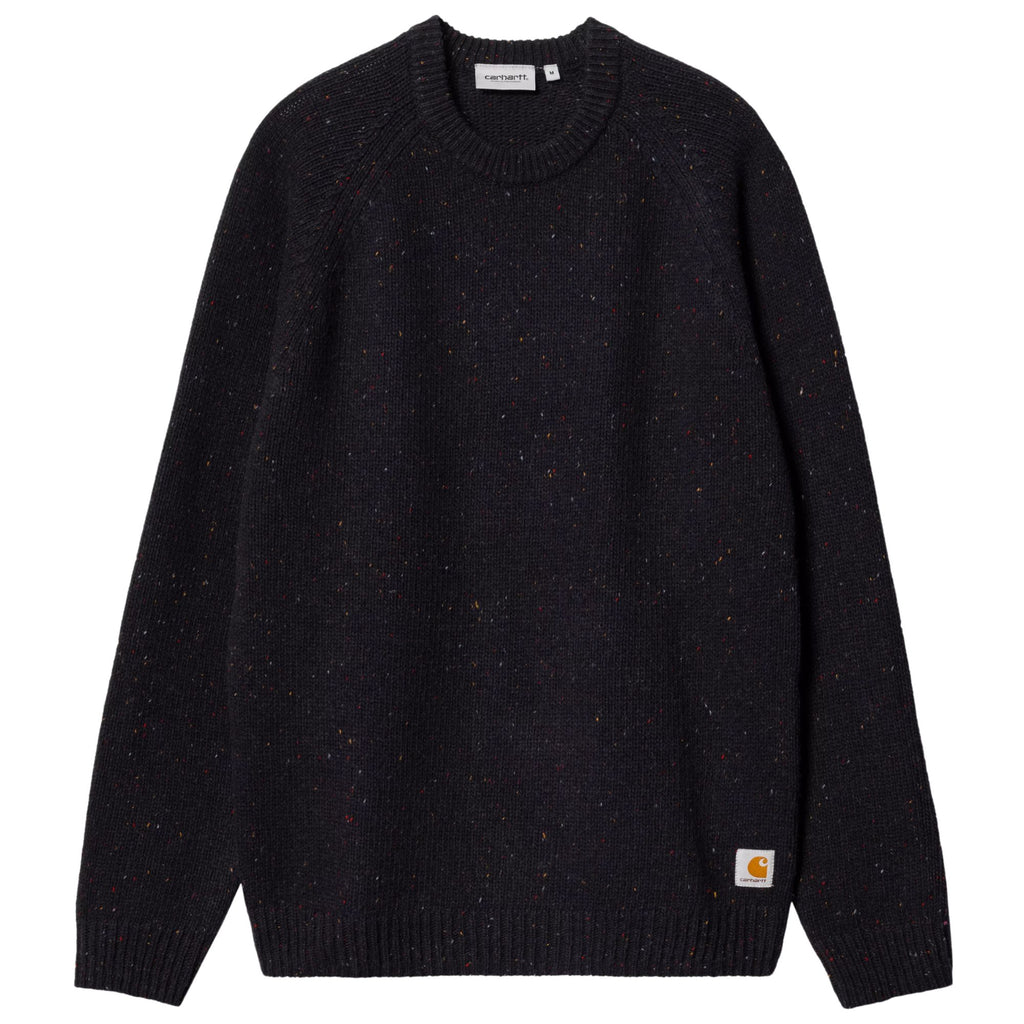Carhartt WIP Anglistic Sweater - Speckled Dark Navy