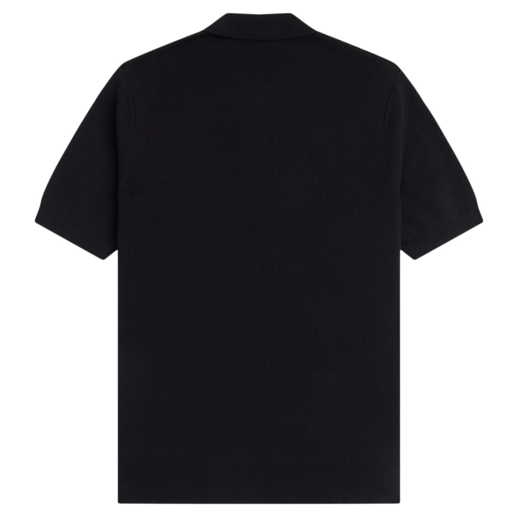 Fred Perry Panel Detail Knitted Shirt - Black
