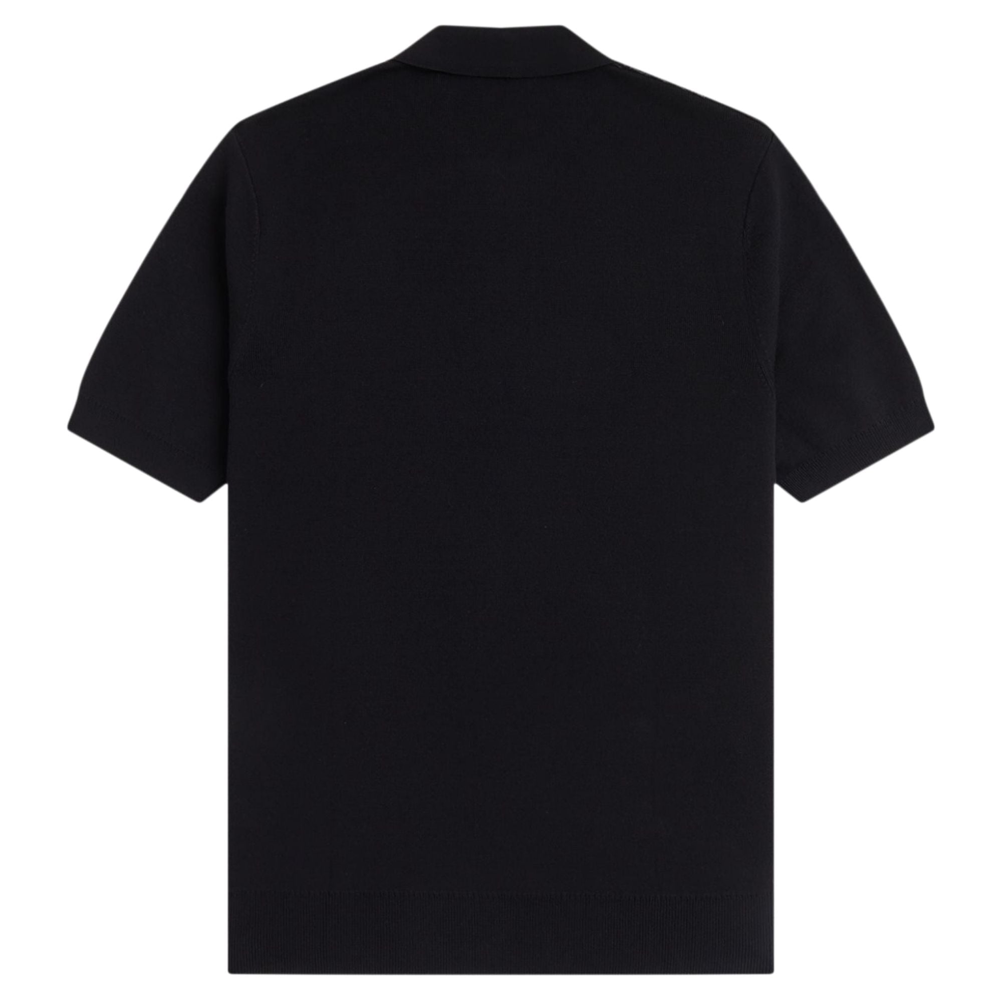 Fred Perry Panel Detail Knitted Shirt - Black