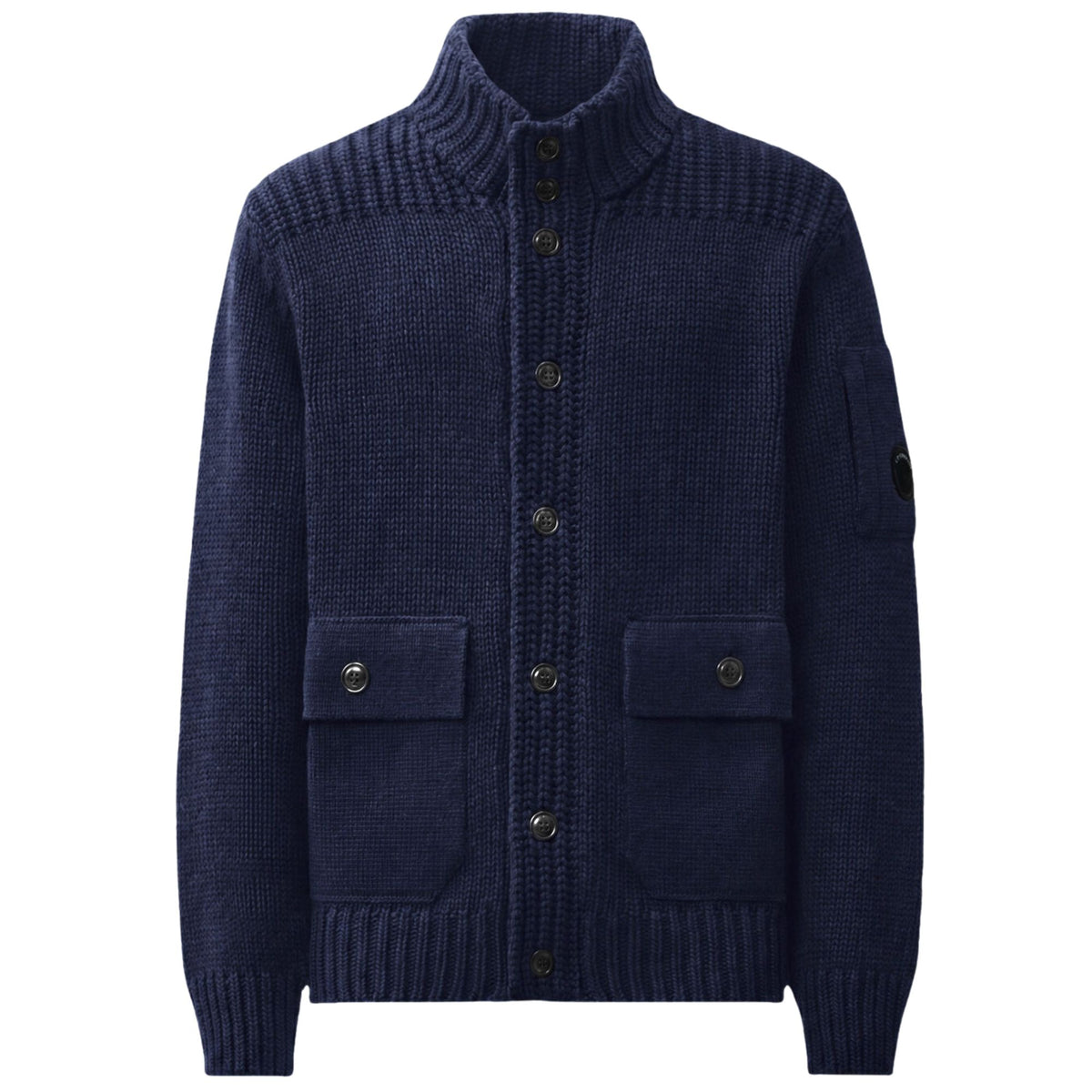 C.P Company Lambswool Lens Button Sweater - Total Eclipse