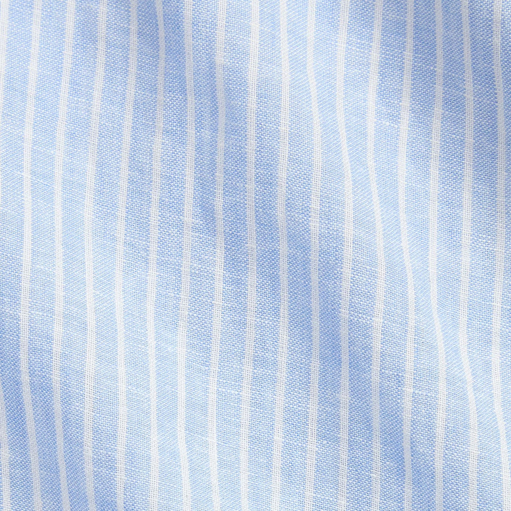 Polo Ralph Lauren Custom Fit Striped Linen Shirt - Blue/White