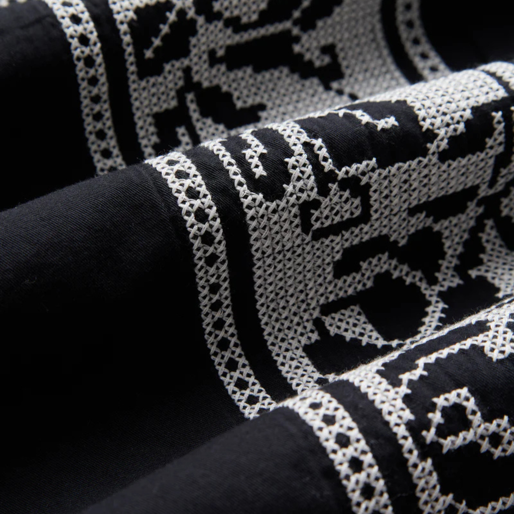 Portuguese Flannel Cross Stich Shirt - Black