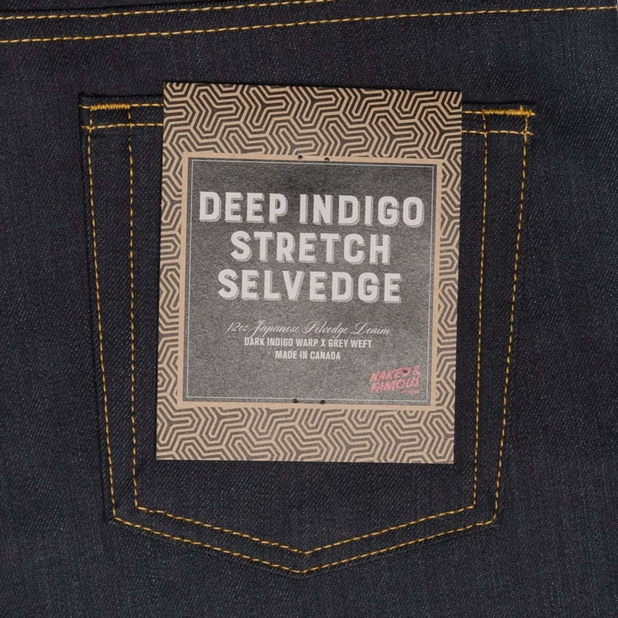 Naked and Famous Denim Weird Guy Deep Indigo Stretch Selvedge - Indigo
