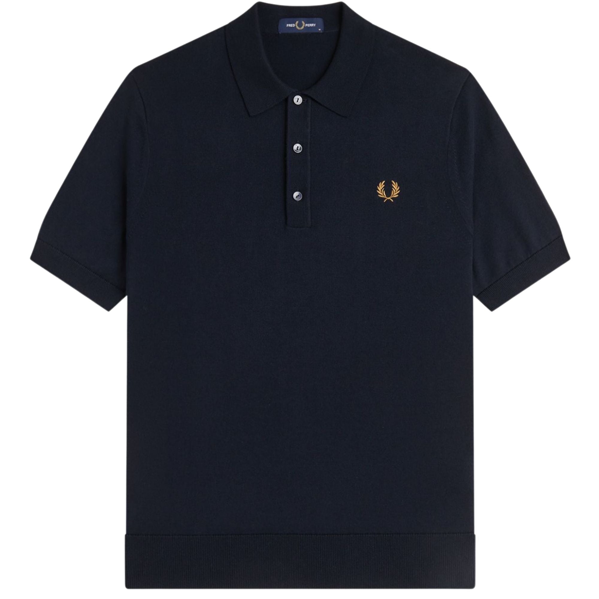 Fred Perry Long Staple Cotton Knitted Shirt - Navy