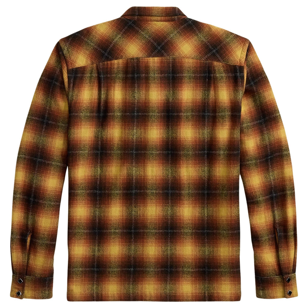 RRL by Ralph Lauren Plaid Wool-Blend Camp Shirt - Orange/Yellow