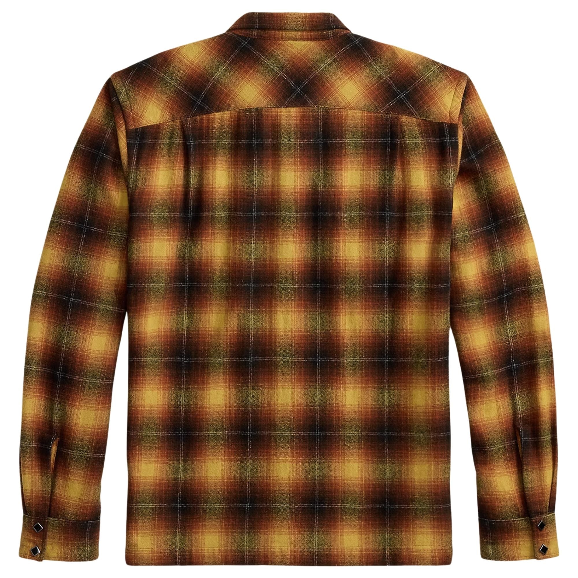 RRL by Ralph Lauren Plaid Wool-Blend Camp Shirt - Orange/Yellow