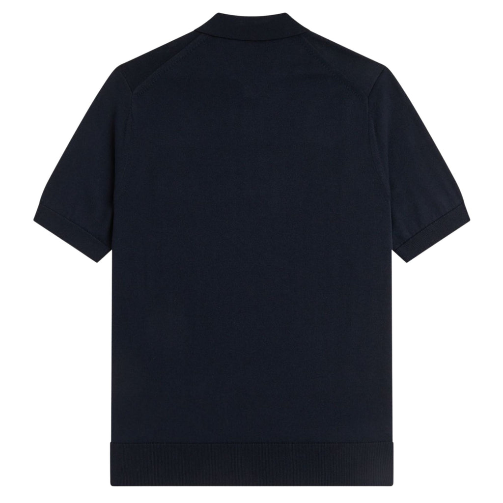 Fred Perry Long Staple Cotton Knitted Shirt - Navy
